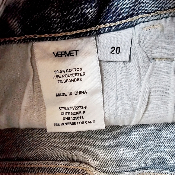 Vervet High Rise Light Wash Slim Straight Ankle Jeans Stretch Erika 20W NEW - Picture 12 of 14